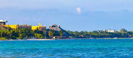 Tropical Caribbean beach clear turquoise water Playa del Carmen Mexico. photo