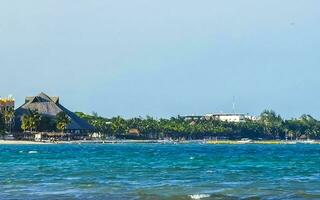 Tropical Caribbean beach clear turquoise water Playa del Carmen Mexico. photo