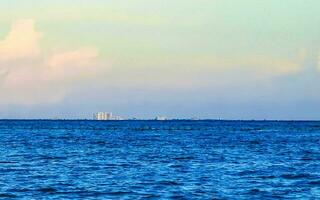 Tropical caribbean sea panorama view to Cozumel island cityscape Mexico. photo