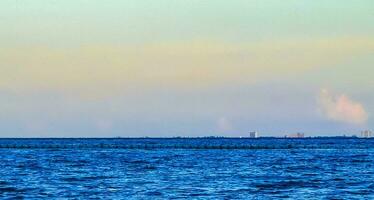 Tropical caribbean sea panorama view to Cozumel island cityscape Mexico. photo