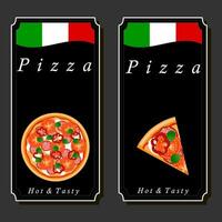 Illustration on theme big hot tasty pizza to pizzeria menu vector