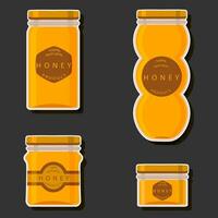 Illustration on theme sugary flowing down honey in honeycomb with bee vector