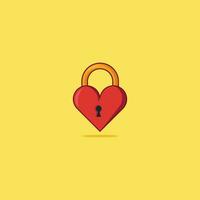 icon lock heart vector padlock heart logo