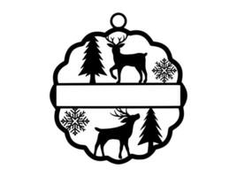 Christmas Ornament Decoration Laser Cutting vector