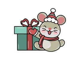 Mouse Illustration for Christmas Day vector