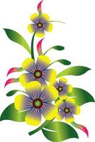 illustration of yellow flower vector design on a white background