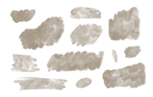 abstrait brosse accident vasculaire cérébral formes ensemble main tiré numérique aquarelle illustration, Couper en dehors Facile informe formes minimaliste image, isolé conception élément png