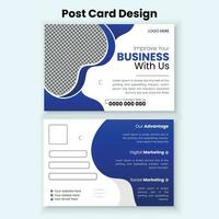 Business postcard design template vector