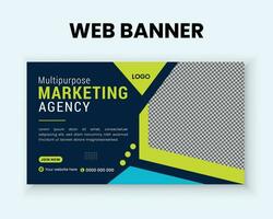 Creative, minimal and modern business web banner design vector