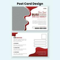 Vector corporate postcard design template for business agency