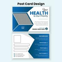 Vector creative medical health care post card banner template design