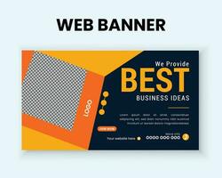 Creative, minimal and modern business web banner design vector