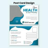 Vector creative medical health care post card banner template design