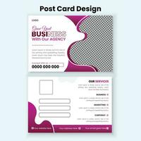 Vector corporate postcard design template for business agency