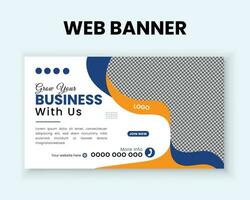 Creative, minimal and modern business web banner design vector