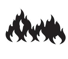 fuego negro color icono símbolo vector