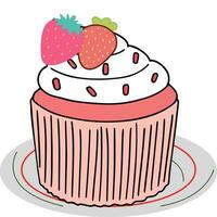 ilustración de pastel en un plato vector