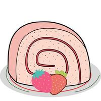 illustration of cake on a plate vector