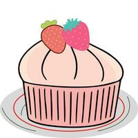 illustration of cake on a plate vector