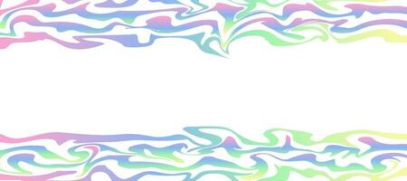 abstract diagonal waves rainbow border frame background vector