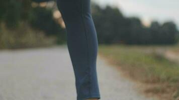 Exercise and healthy concept, Young asian runner woman running in the park in sportswear morning time, selective focus video