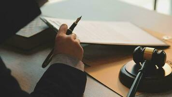 Mediation client meeting lawyer consulting government help, Businessman and Male lawyer or judge consult having team meeting with client, Law and Legal services concept. video