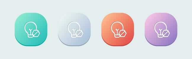 Light off line icon in flat design style. Bulb signs vector illustration.