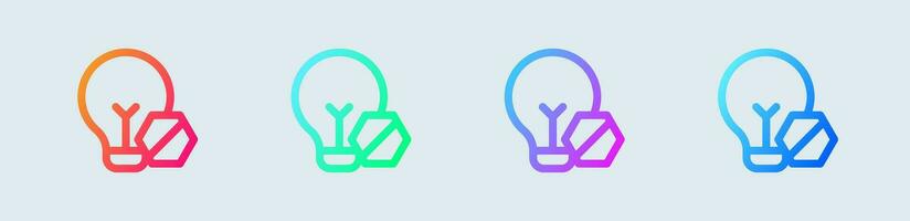 Light off line icon in gradient colors. Bulb signs vector illustration.