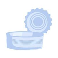 Flat Metal Waste Empty Open Tin Can Icon vector