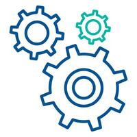 Gears Of Mechanism Business Process Stroke Icon vector