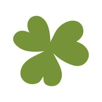 Vector flat style illustration of St. Patrick s day green lucky clover three leaf