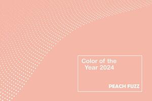 Abstract background with peach blossom 2024. Peach fluffy color. Can be used for banner, poster, background, card, cover. Color concept. Vector illustration
