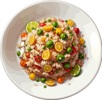 AI generated Fried Rice on Plate Image png