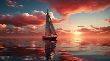 AI generated 3d realistic sailboat photo