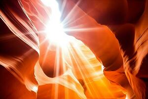 AI generated Antelope Canyon - abstract background. Travel and nature concept. Neural network AI generated photo