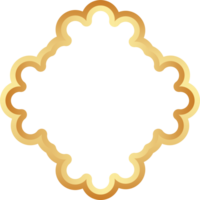 Islamic golden frame shape. Ramadan window with ornament. Oriental decoration design. Arabian traditional element and sign. png