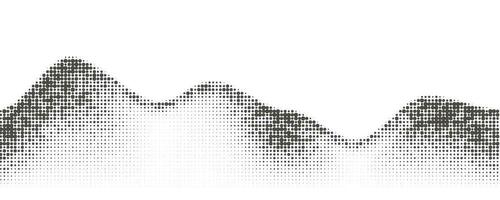 Dotted wave background. Halftone abstract vector gradient. Particle flow fade. Textured fluid effect. Dynamic design with points.