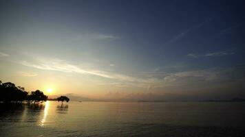 View of sunrise from beach video