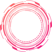 hud trogen element. abstrakt optisk neon syfte. cirkel geometrisk form för virtuell gränssnitt och spel. kamera sökare för prickskytt vapen png