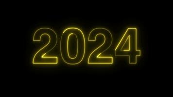 Happy new year, new year golden neon 2024 video