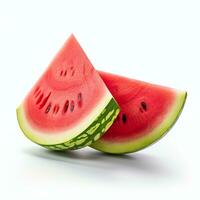 AI generated white background watermelon high resolution photo