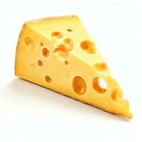 AI generated Piece of cheese real photo photorealistic stock