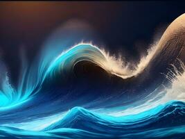 AI generated water wave with abstract background ai generate photo