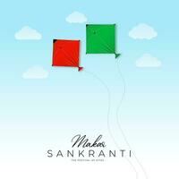 contento makar sankranti creativo social medios de comunicación correo, web bandera, saludo, impresión vector