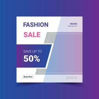 Fashion sale square flyer for social media post template vector