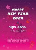 Vector happy new year 2024 greeting background vector illustration.