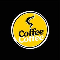 amarillo café logo vector gráfico