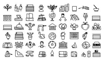 bundle of school supplies icons vector illustration designicon set line style.