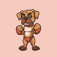 Boxer perrito dibujos animados ilustración vector