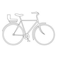 Bicycle single line continuous  outline vector art drawing and simple one line minimalist design